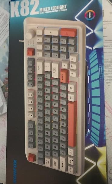 playstation 3 disk: XUNFOX K82 – qarışıq LED işıqlı tam ölçülü, oyun klaviaturasi 15 günə — 3