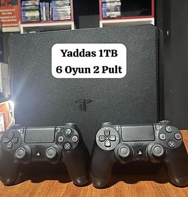ikinci el mikser: Ps 4 Slim Yaddas 1 TB yaddasinda 6 Oyun Var sistem 13.02 ustunde 2 — 1
