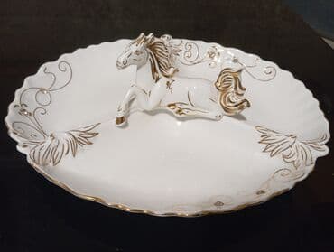 klyonka sufreler: Süfrə ləvazimatları dəsti - Porselen meyvə/qəlyanaltı boşqabı: Ağ — 1