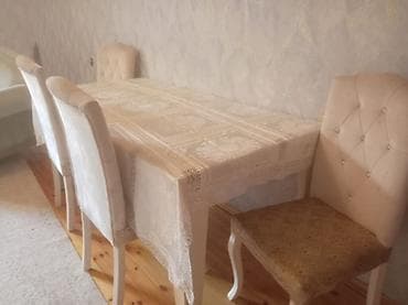 Qonaq otağı üçün, Açılmayan, Dördbucaq masa, 4 stul