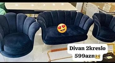 ucuz aboy: Yeni, Divan, 2 kreslo, Bazasız, Açılmayan — 1