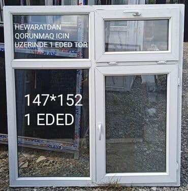 plastik şuşə: İşlənmiş İkiqat şüşə paketi Plastik pəncərə, Еni: 140 sm, Uzunluğu: 144 sm, Ödənişli quraşdırma — 16