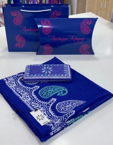 suvenir hədiyyələr: Məhsul: Azərbaycan kəlçəyi (kelagayi) dəsti - Tərkib: 100% təbii ipək — 2