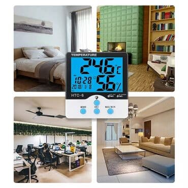 termometrlər: Termometr htc 6 işiqlandirma lcd ekran tempratur nəmişlik saat — 1