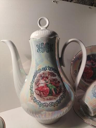 saxda baba paltari: Çay dəsti, rəng - Ağ, Farfor, Almaniya — 5