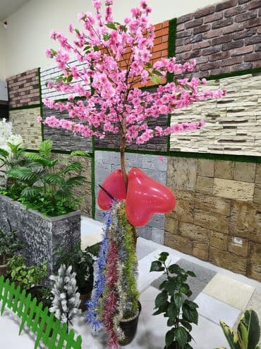 pion gülü qiymeti: Süni dekorativ sakura ağacı - Realistik çəhrayı çiçəklərlə sıx — 1