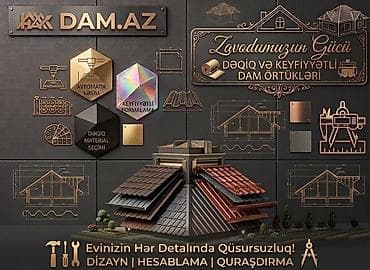 ev damı: DAM.AZ – Dəqiq və keyfiyyətli dam örtükləri, layihədən quraşdırmaya — 1