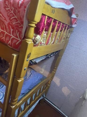 stollu ikimərtəbəli carpayı: Oğlan və qız üçün, Çarpayı, Matras ilə, Siyirməsiz, Taxta — 1