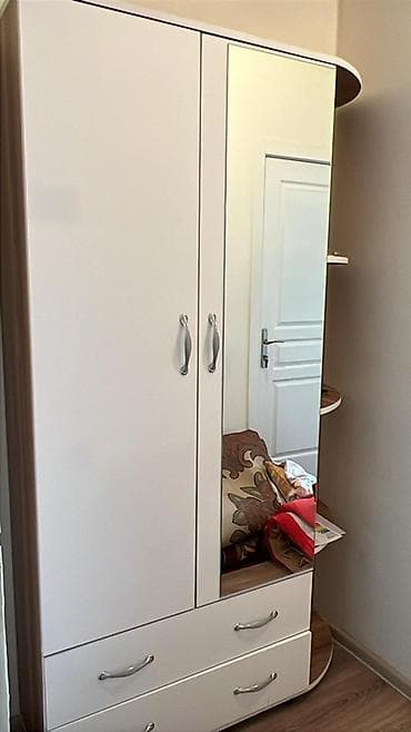 embawood dolablar: 2 qapılı, Güzgülü, Ağ, Digər material, Açılan, Düz dolab — 4