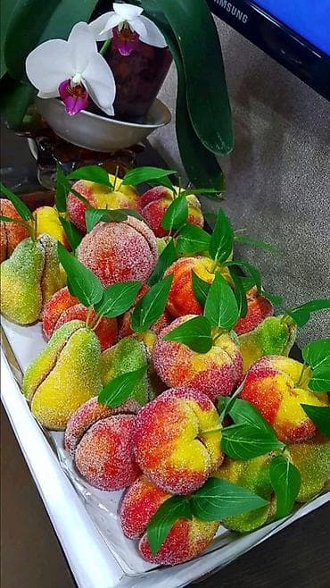 ev etirleri: Qiyməti ~1 ədədi 1 azn.Meyvə formalı ev şirniyyatları – “Şaftalı” — 3