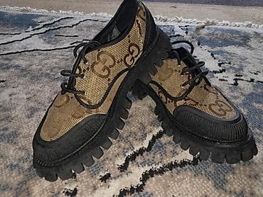 Məhsul: Gucci kişi ayaqqabısı - Model: GG monoqram naxışlı bağlamalı — 1