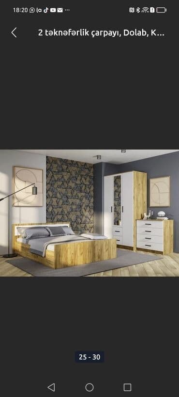 yatag dedi: 2 təknəfərlik çarpayı, Dolab, Termo, Komod, Türkiyə, Yeni — 31