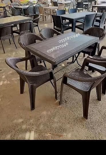 heyet gulleri ve adlari: Həyət/bağ üçün mebel dəsti: - Komplekt: 1 masa + 6 stul - Masa ölçüsü — 10