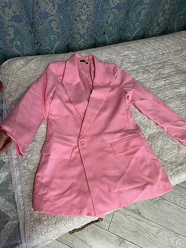 cekmeler 37: Trendyol qadın blezeri + uzun çəkmələr dəsti - Blezer: Açıq çəhrayı — 1