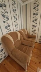 контакт хом мебель: Б/у, Классический диван, 2 кресла, Диван, Без подьемного механизма, Раскладной — 3