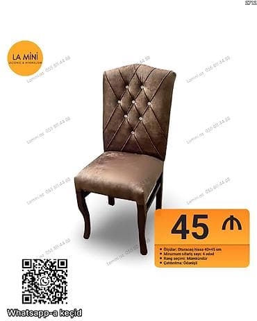 klassik divan modelleri: Klassik dizaynlı yumşaq stul - Material: Parça üzlü oturacaq və bel — 1