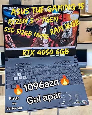 oyun notebooku: ASUS TUF Gaming, 15.6 ", AMD Ryzen 5, 512 GB — 1