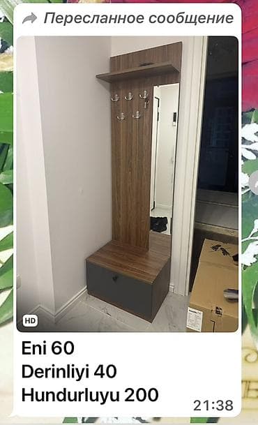 mini dolab: Qonaq otağı/dəhliz üçün asılqanlı güzgülü paltar askılığı və — 1