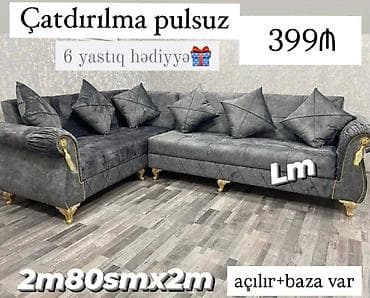 Qab-qacaq və mətbəx ləvazimatları: Künc divan, Yeni, Açılan, Bazalı — 3
