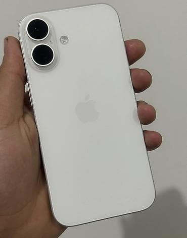 IPhone 16, 128 GB, Ağ, Zəmanət, Simsiz şarj, Face ID
