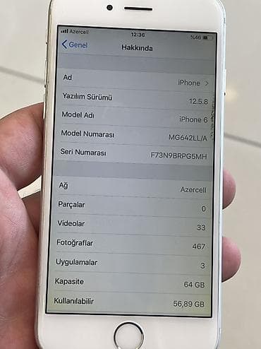 ipad mimi 2: IPhone 6, 64 GB, Matte Silver, Barmaq izi — 7