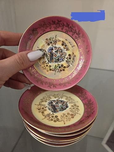 xonca altligi: Çay dəsti, rəng - Sarı, Farfor, 6 nəfərlik, Almaniya — 3