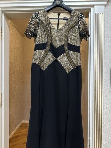 sade qara don modelleri: Ziyafət donu, Maksi, 3XL (EU 46) — 2