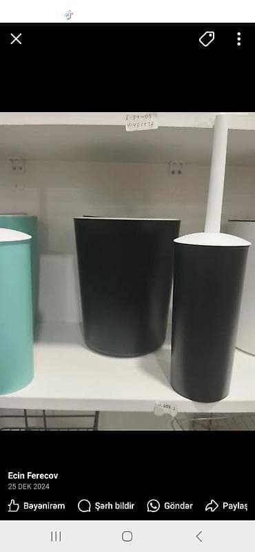 Məhsul: Tualet üçün fırça və zibil qabı dəsti Təsvir: - Minimalist
