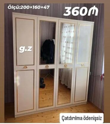 ayaqabl dolabl: Açılan, 4 qapılı Düz dolab, Qarderob, paltar dolabı — 1