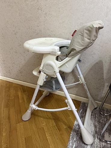 pive set: Uşaq yemək kreslosu - Rəng: ağ və bej tonları, şən heyvan printli — 2