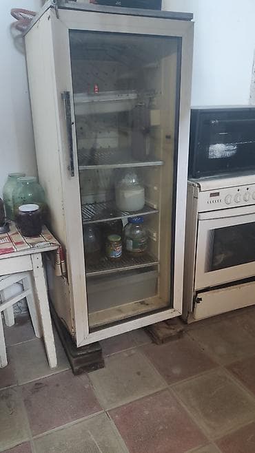 soyuducular ev: Şüşə qapılı vitrin tipli soyuducu - Uzun, təkqapılı model; ön tərəfi — 2