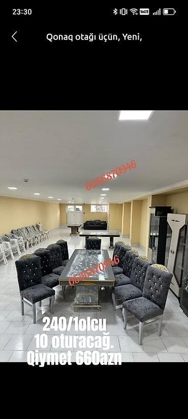 110: Qonaq otağı üçün, Yeni, Oval masa, 12 stul — 2