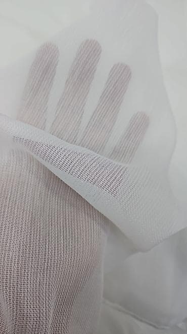 açar seti: Ağ rəngli, incə toxumalı tül/parça - Material: yüngül, şəffaf və — 2