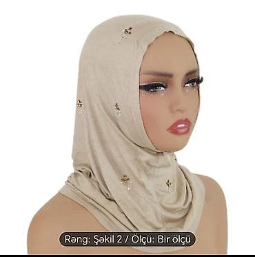 hicablar: Tikanlı dekorlu hazır hicab - Model: Şəkil 2 - Ölçü: Bir ölçü — 1