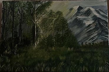 26 yas sekilleri: Kətan, akril. 100% əl işidir, çap deyil. Müəllif — Moskva Ali — 1