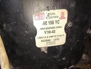 radiatoru: Türk Elektrik (Tecumseh) soyuducu kompressor bloku Model: AE 196 YC — 1