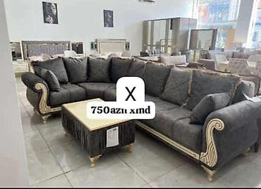 Künc divan dəsti - Klassik üslubda, qara-boz rəng palitrası - Qızılı lalafo.az -da Künc divan dəsti - Klassik üslubda, qara-boz rəng palitrası - Qızılı