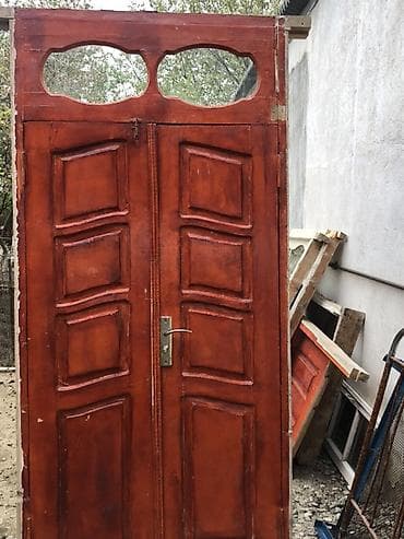 taxta lustur: İkiyarpaqlı taxta giriş qapısı - Material: təbii ağac - Rəng — 2