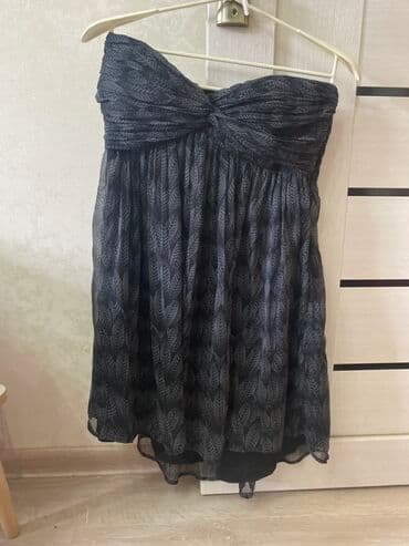 Cox qisa❗️Qara və boz rəngli, yarpaq naxışlı, strapless qadın donu