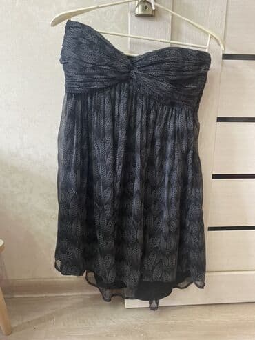 sine dolgusu: Cox qisa❗️Qara və boz rəngli, yarpaq naxışlı, strapless qadın donu — 1