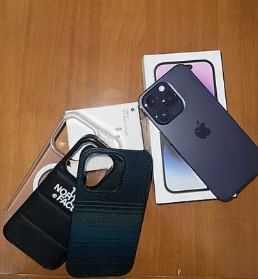 ipad pro m2 chip: IPhone 14 Pro, 128 GB, Deep Purple, Barmaq izi, Simsiz şarj, Face ID — 6