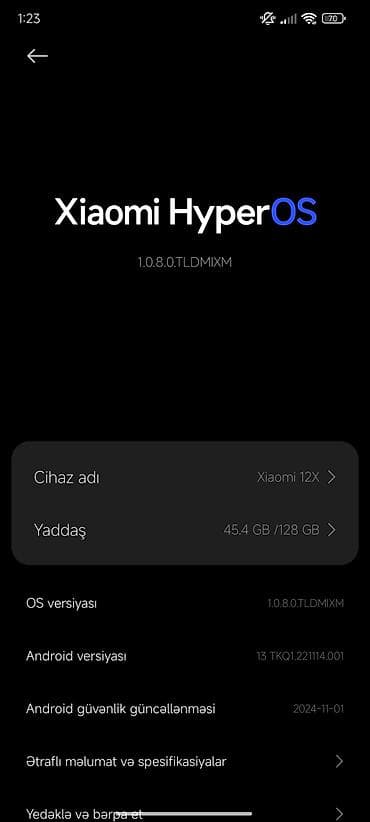 poco x4 gt: Xiaomi 12X, 128 GB, rəng - Qara, 
 İki sim kartlı — 5