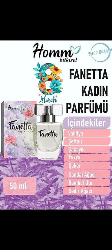 saç: Homm Bitkisel Fanetta qadın parfümü – 50 ml Xüsusiyyətlər: - Tərkibi — 3