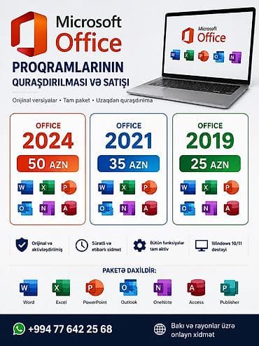 💻 Microsoft Office Proqramlarının Quraşdırılması və Satışı ✅ Office lalafo.az -da 💻 Microsoft Office Proqramlarının Quraşdırılması və Satışı ✅ Office
