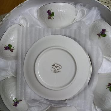 hediye: Çay dəsti, rəng - Ağ, Farfor, 6 nəfərlik — 5