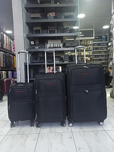 3-lü tekstil çamadan dəsti – qara rəng - Ölçülər: kiçik, orta və