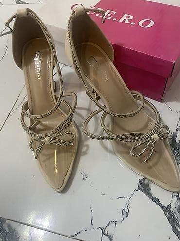 Tuflilər, Ölçü: 39, rəng - Bej, Yeni