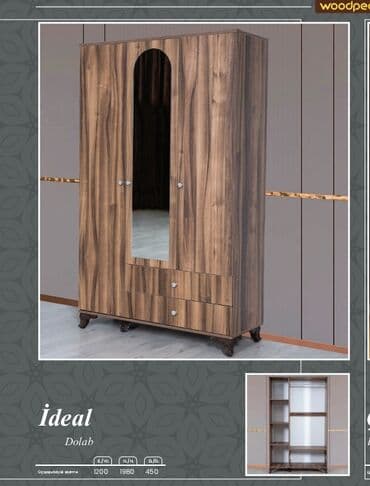 metbext dolabi: Yeni, Açılan, 3 qapılı Düz dolab, Qarderob, paltar dolabı, Türkiyə — 1