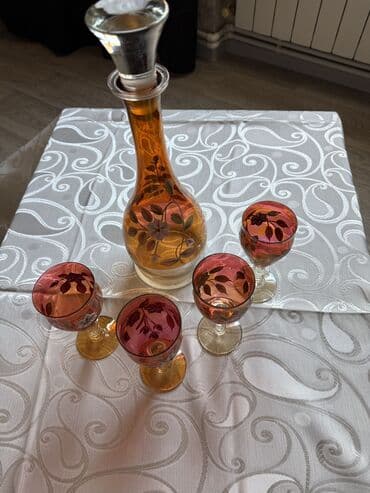 cexski qablar: Stəkanlar, rəng - Qırmızı, Şüşə, 4 ədədli dəst, 250 ml, Rusiya — 5