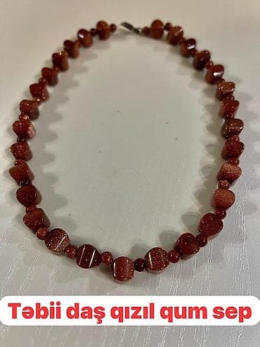 lom qizil satiram: Təbii daş “qızıl qum” sep - Material: təbii “qızıl qum” (goldstone) — 1